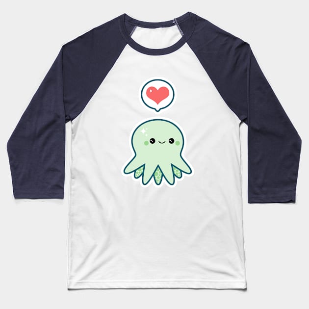 Kawaii Octopus Baseball T-Shirt by sugarhai